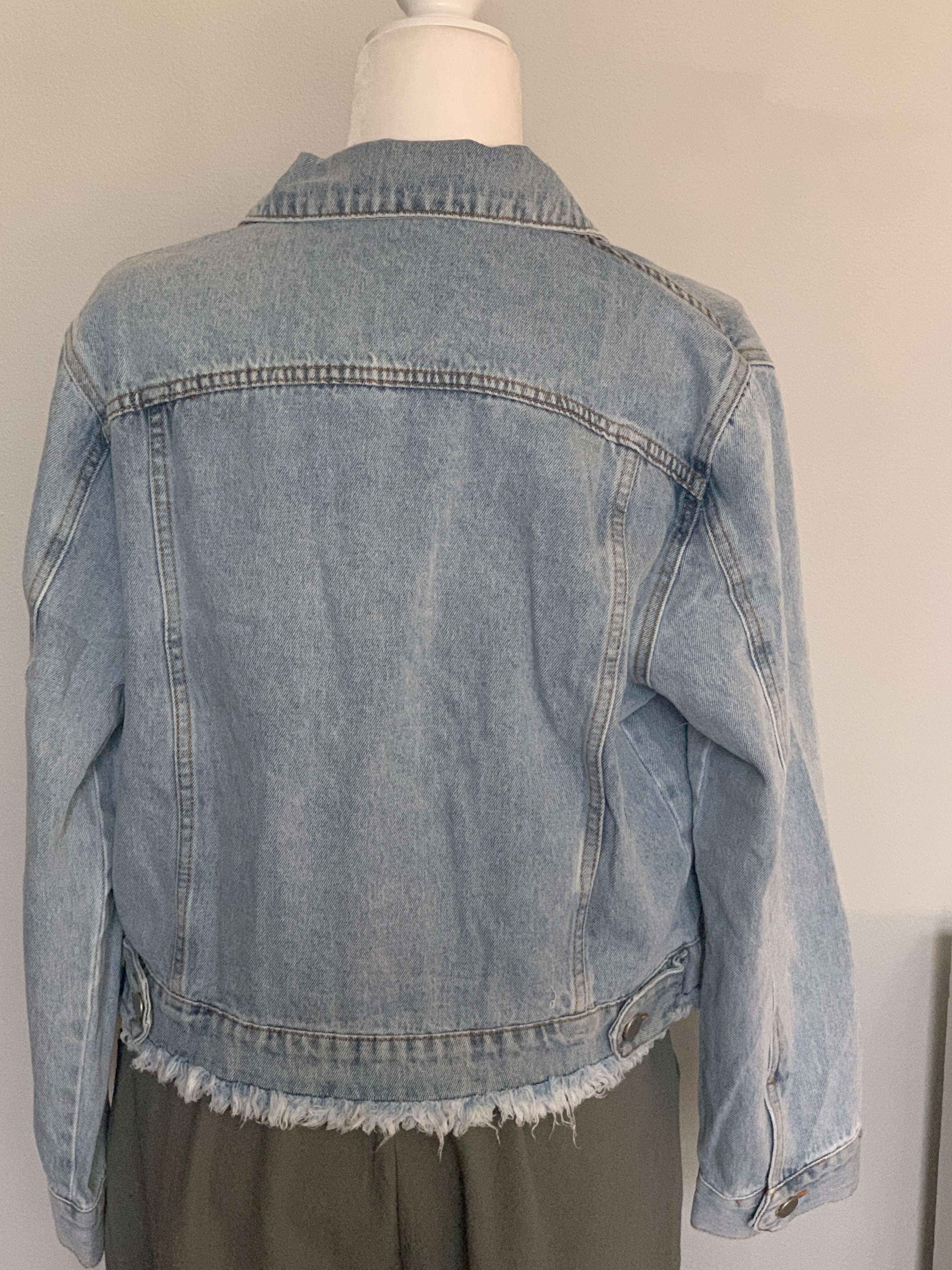 Distressed Denim Jacket – Hot Mess Boutique