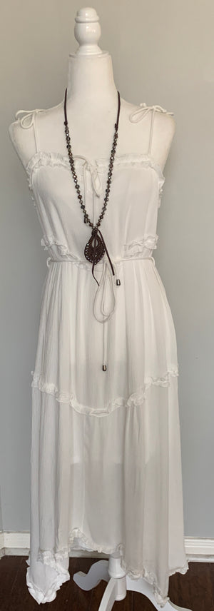 Exotic Escapes White Midi Dress