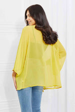 Just Breathe Full Size Chiffon Kimono in Yellow