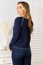 Gemini Long Raglan Sleeve Round Neck Top