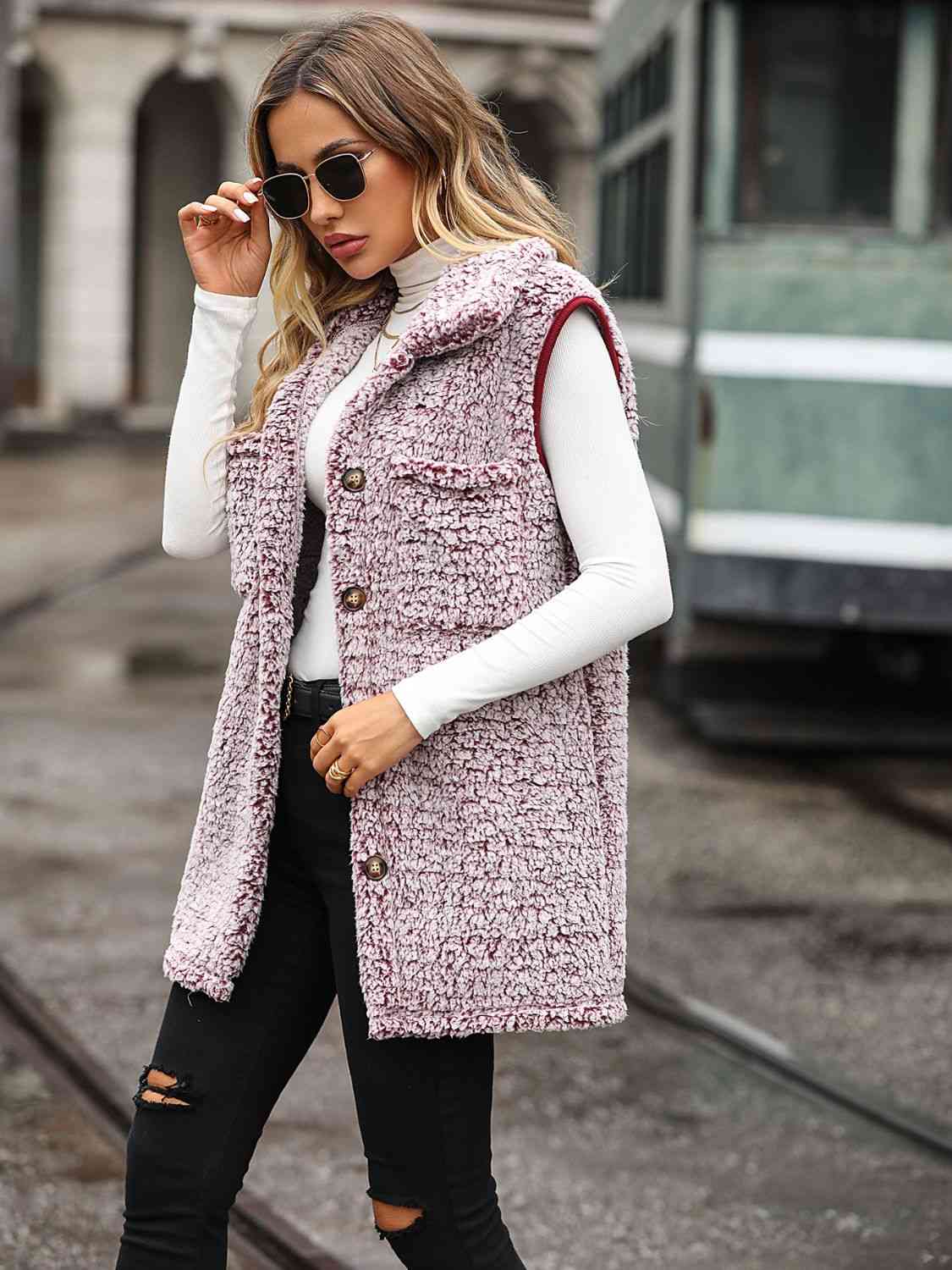 Mila Button Down Collared Neck Vest