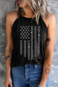 Flag Graphic Grecian Neck Tank