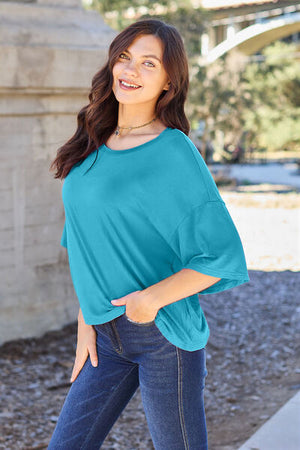 Full Size Round Neck Drop Shoulder T-Shirt