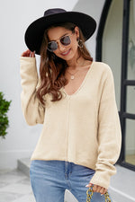 Kristen V-Neck Center Seam Sweater