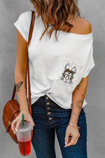 Pocket Bunny Graphic  Tee Shirt