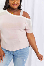 Full Size Something Simple Cold Shoulder Tee