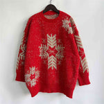 Snowflake Pattern Long Sleeve Sweater