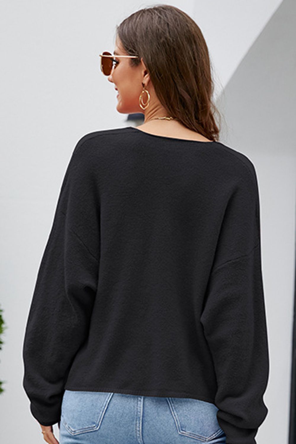 Kristen V-Neck Center Seam Sweater