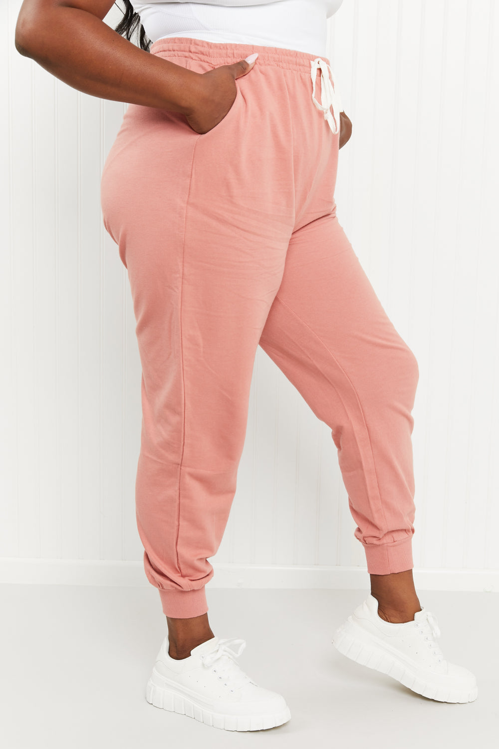 Love Street Drawstring Waist Joggers in Ash Rose