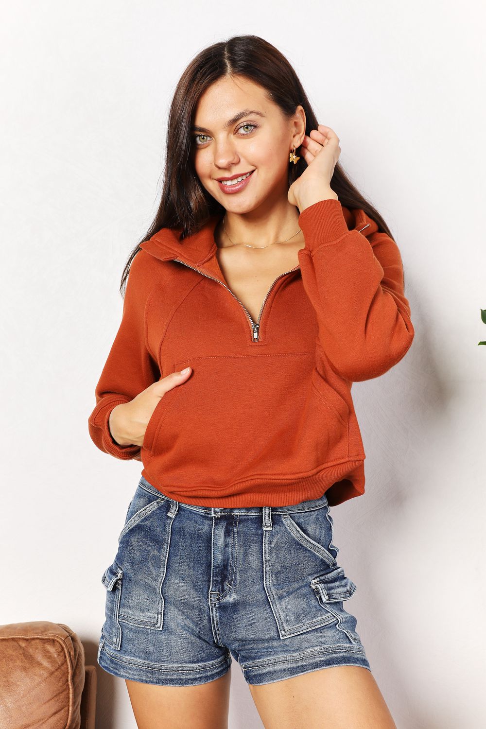 Pumpkin Days Half-Zip Long Sleeve Hoodie