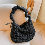 Drawstring Adjustable Strap Quilted Shoulder Bag