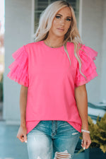 Miranda Layered Mesh Tee ~ Ships 5-12 Business Days