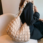 Drawstring Adjustable Strap Quilted Shoulder Bag