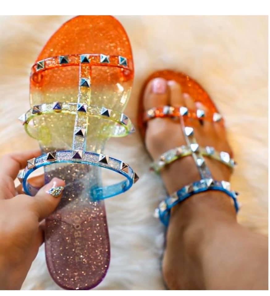 "Joanie" Studded Jelly Sandals