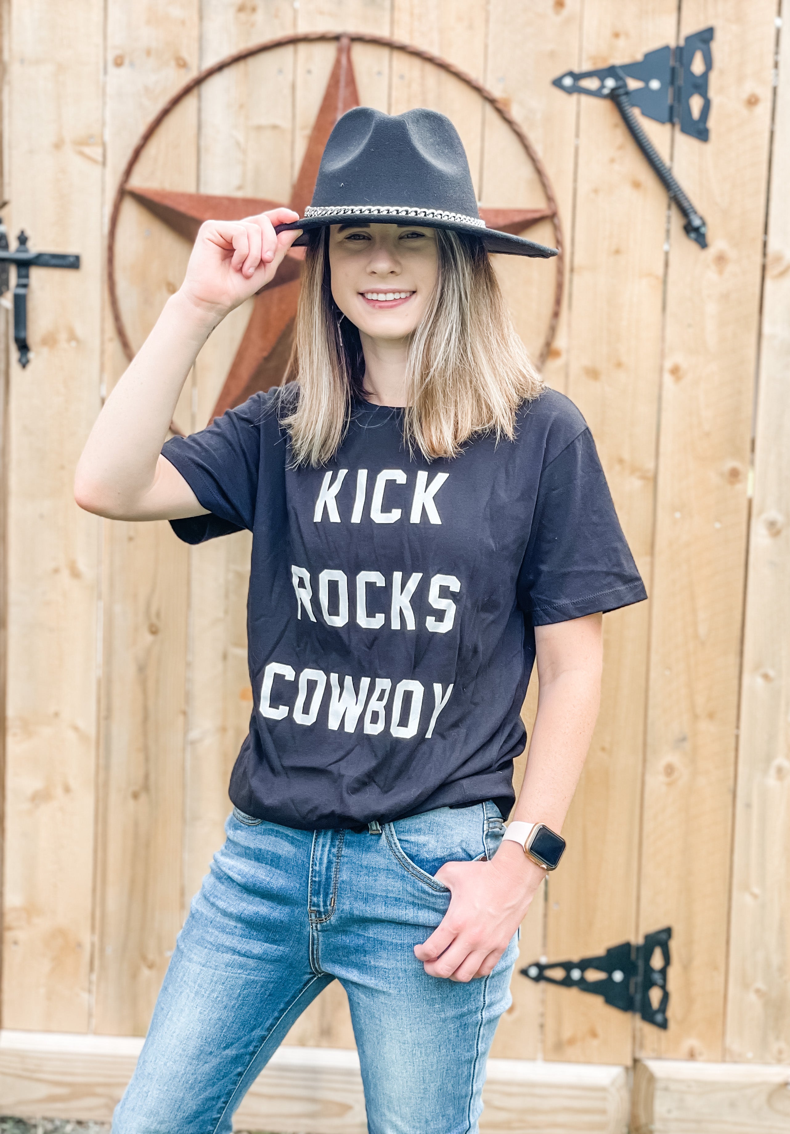 Kick Rocks Cowboy ~ Graphic Tee