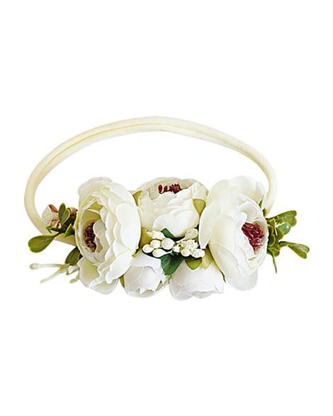 Floral Stretch Headband - Classic Ivory