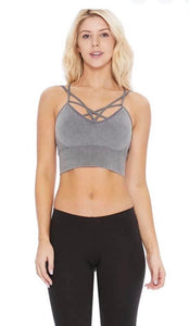 Washed Charcoal Strappy Bralette