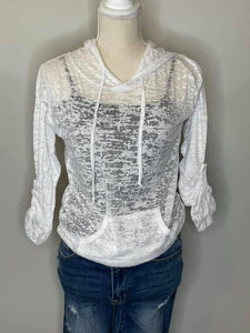 Breezy Days Burnout Top ~ White