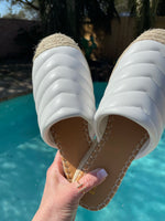 “Millie” Quilted Espadrille - White