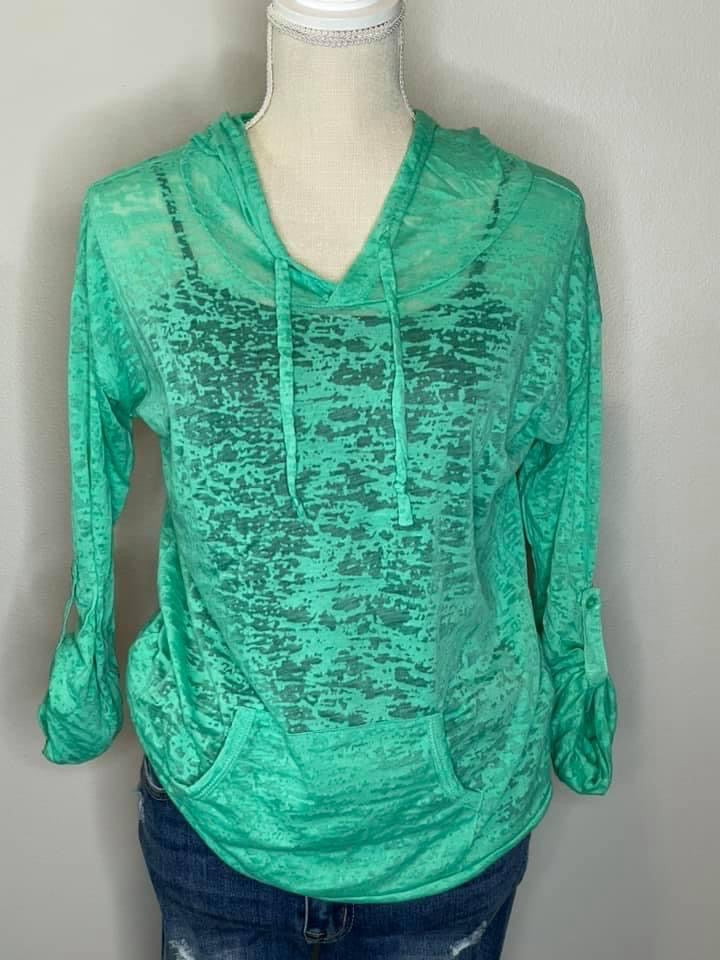 Breezy Days Burnout Top ~ Green